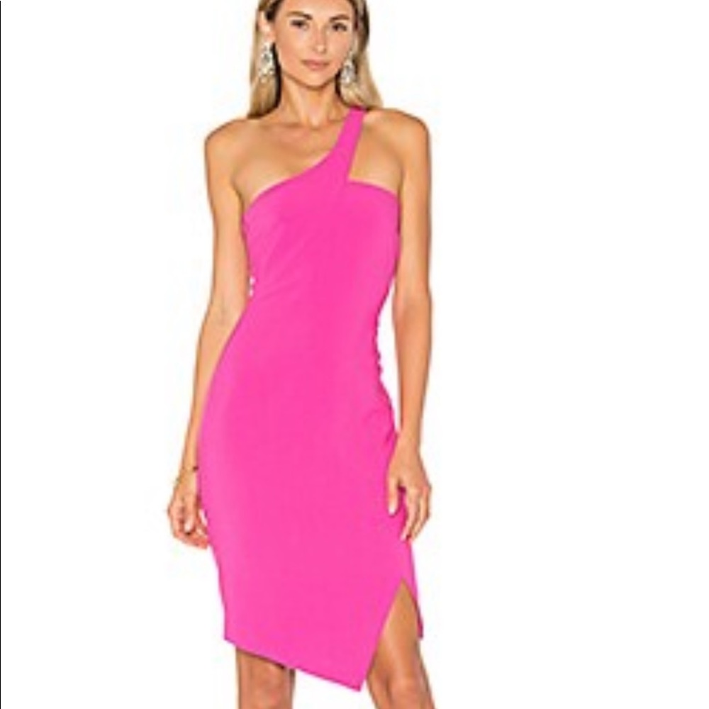 Likely one shoulder dress in pink, size 0